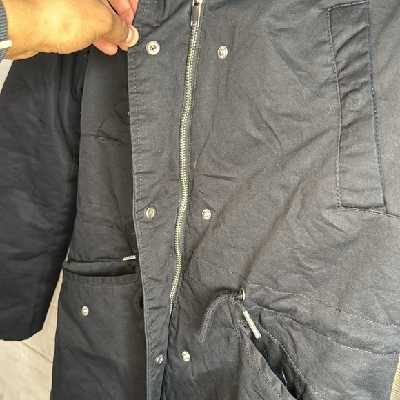 Divided H&M Zip UP & Button Up Black Hooded Coat | SIZE XS - Picture 8 of 10
